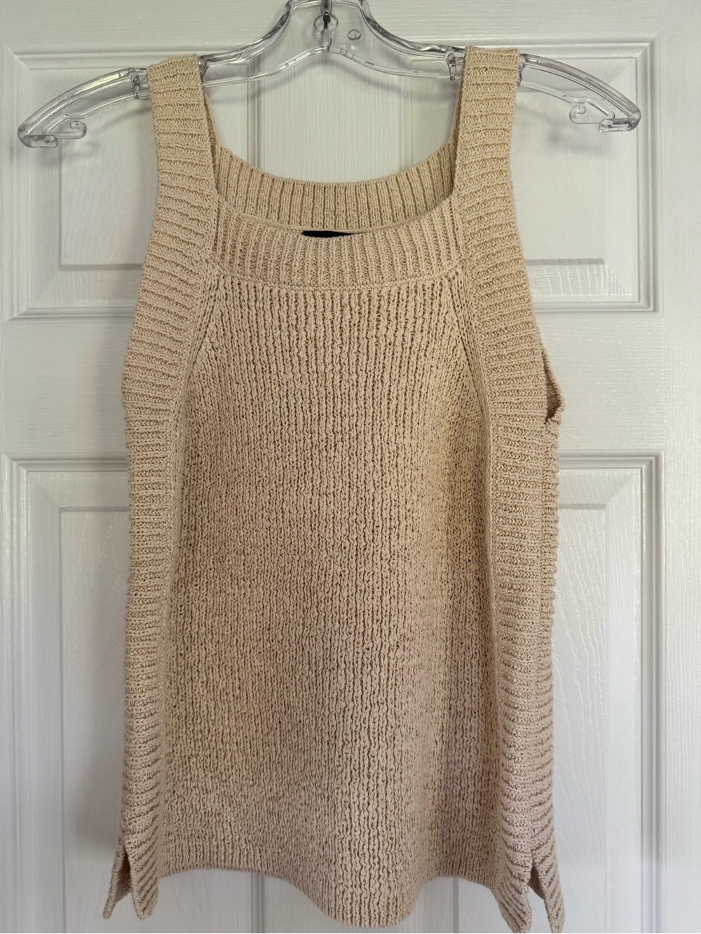 J.Crew Cotton Knit Tank Top in Cream size Medium